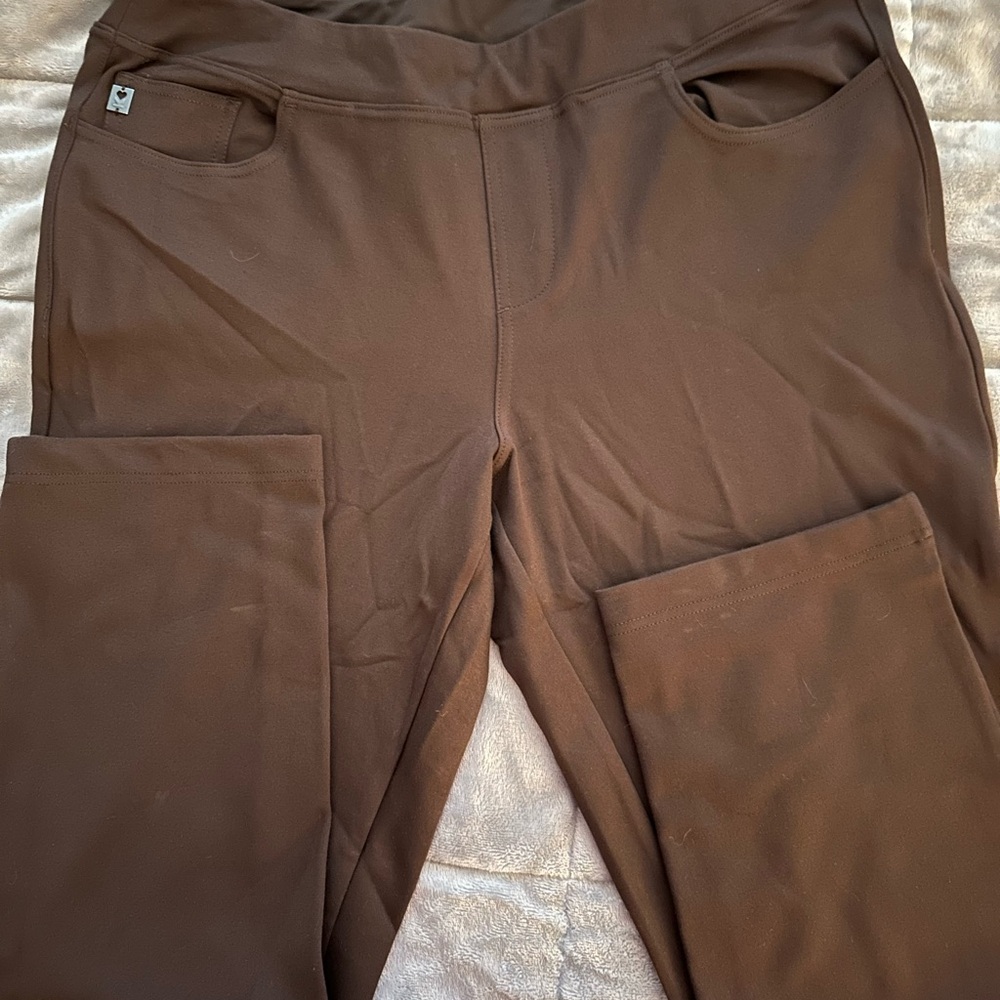 Belle by Kim Gravel espresso brown ponte pants
